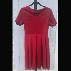 Scalloped red dress
